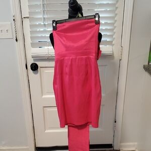 Carole Christian Pink Strapless Dress